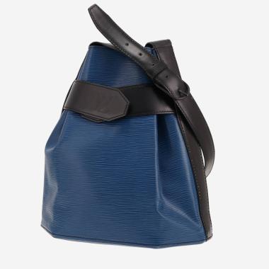 Sac à main Louis Vuitton  Bucket en cuir épi bleu et noir