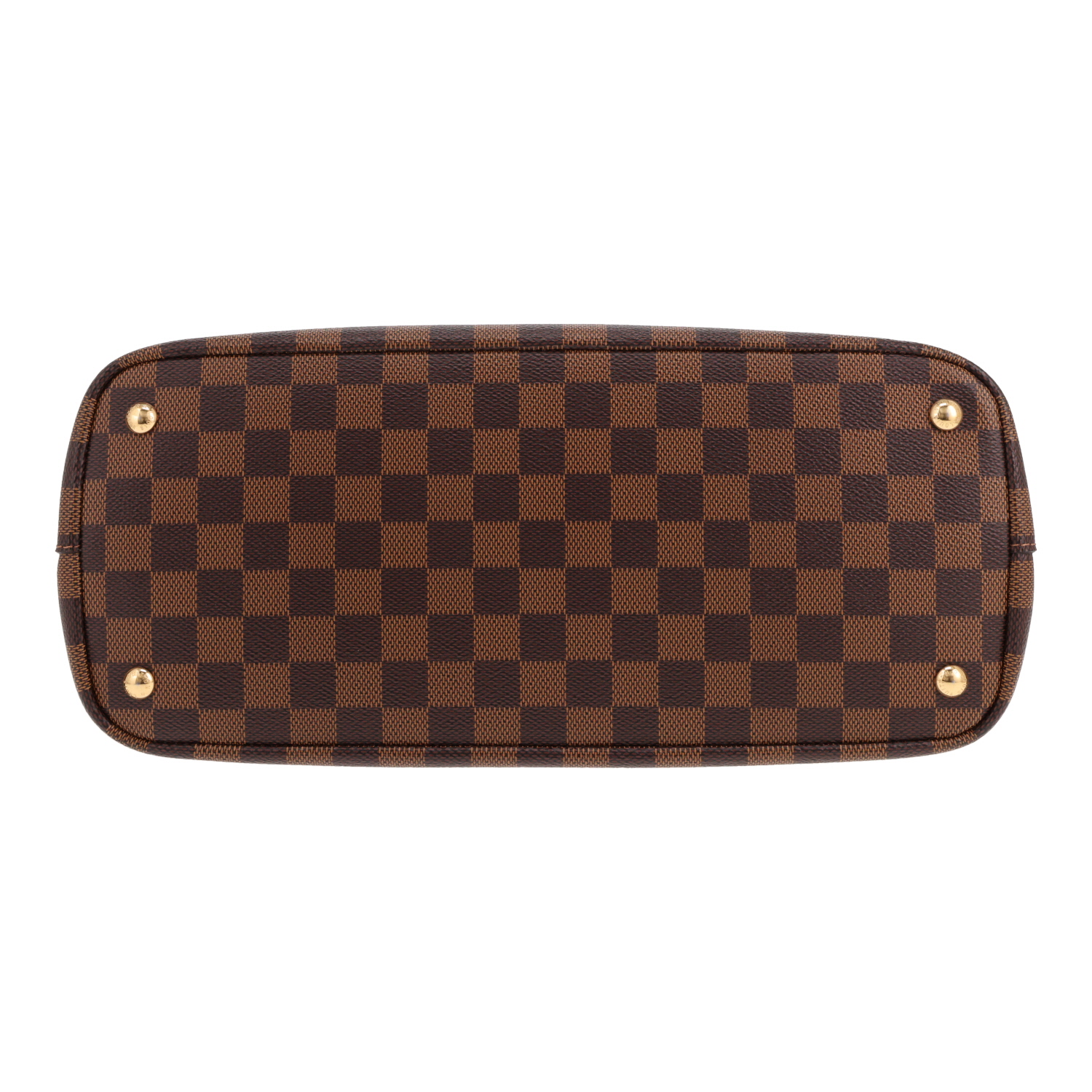 Borsa Louis Vuitton Kensington in tela Damier Ébène e pelle marrone - Detail D1