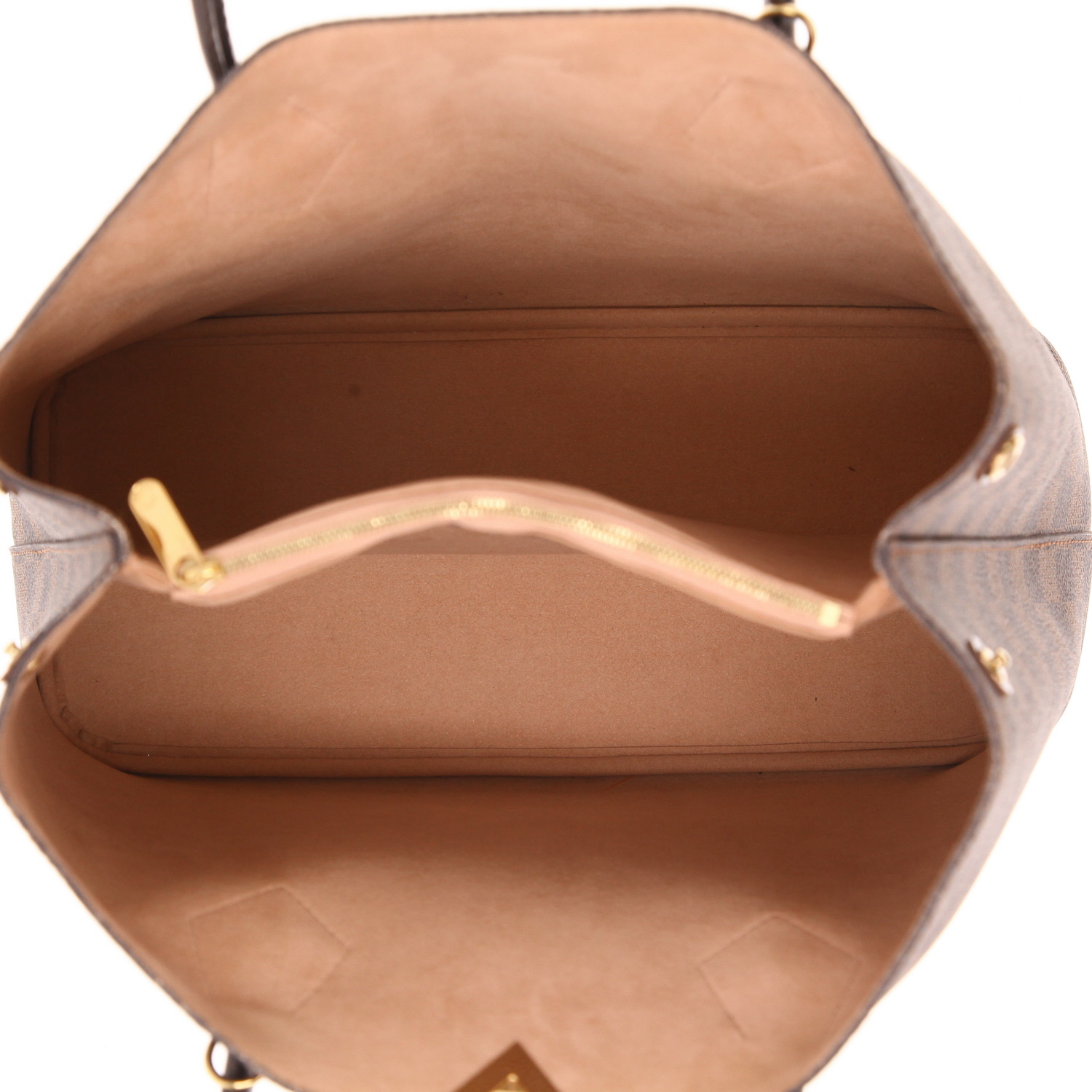 Bolso de mano Louis Vuitton «Kensington» de lona Damier Ébène y piel marrón - Detail D3
