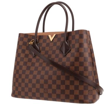 Louis Vuitton Kensington handbag in Ebony Damier canvas and brown leather