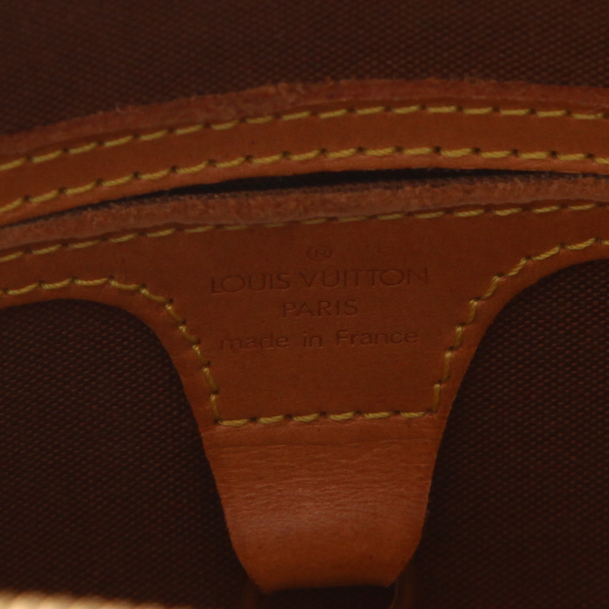 Sac à main Louis Vuitton  Ellipse en toile monogram marron et cuir naturel - Detail D2