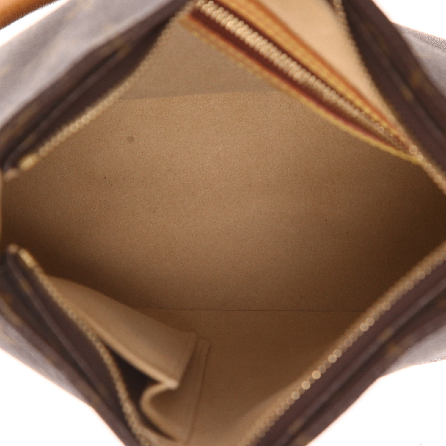 Louis Vuitton Looping handbag in Monogram canvas and natural leather - Detail D3