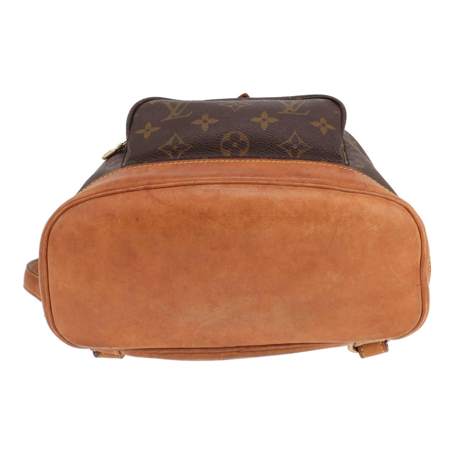 Sac à dos Louis Vuitton  Montsouris Backpack en toile monogram marron et cuir naturel - Detail D1