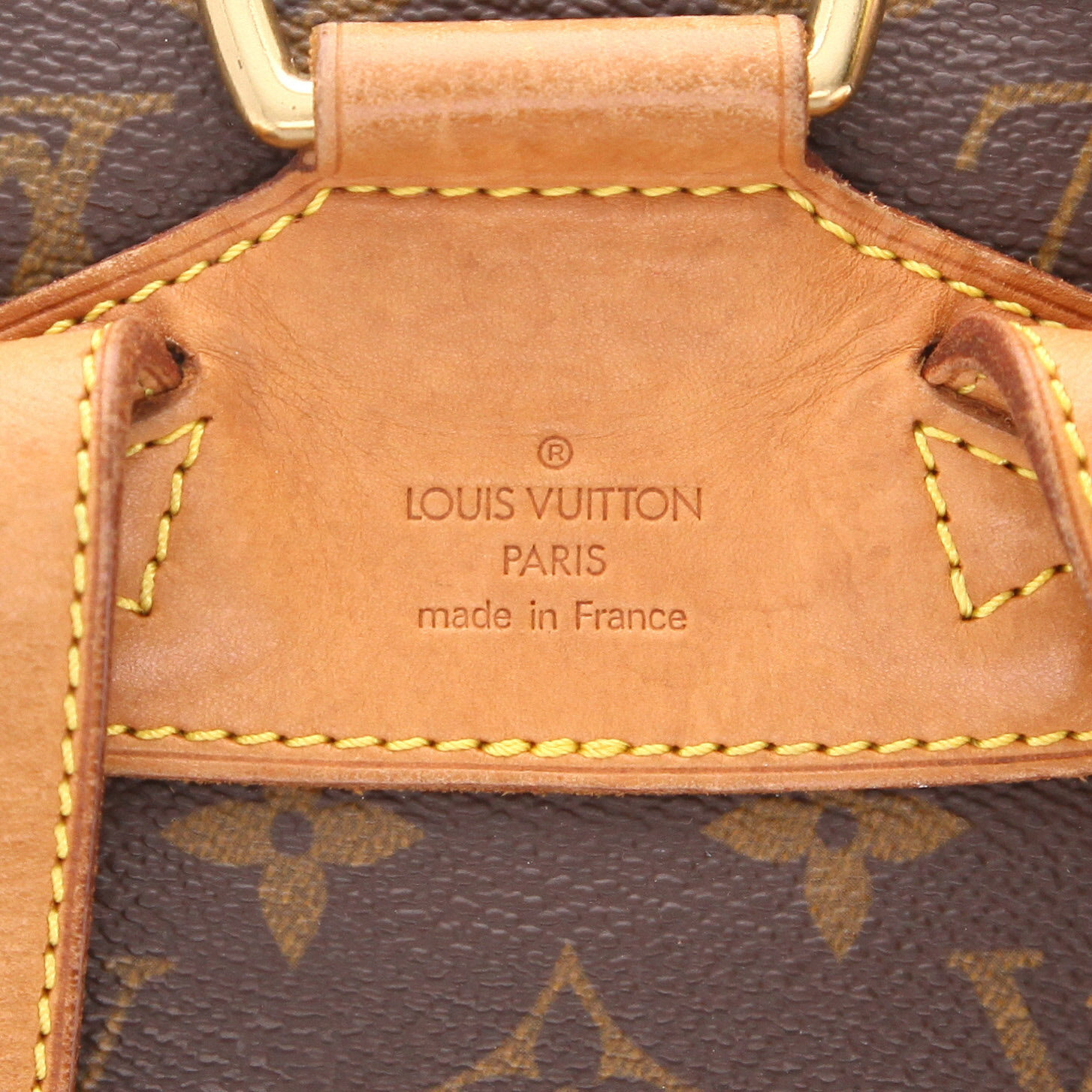 Zaino Louis Vuitton  Montsouris Backpack in tela Monogram marrone e pelle naturale - Detail D2