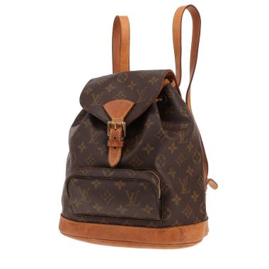 Sac à dos Louis Vuitton  Montsouris Backpack en toile monogram marron et cuir naturel