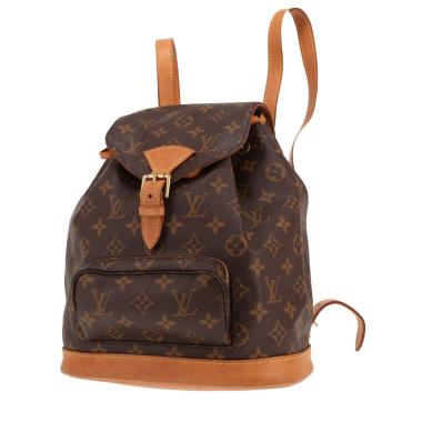 Sac à dos Louis Vuitton  Montsouris Backpack en toile monogram marron et cuir naturel