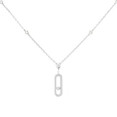 Messika Move Uno necklace in white gold and diamonds
