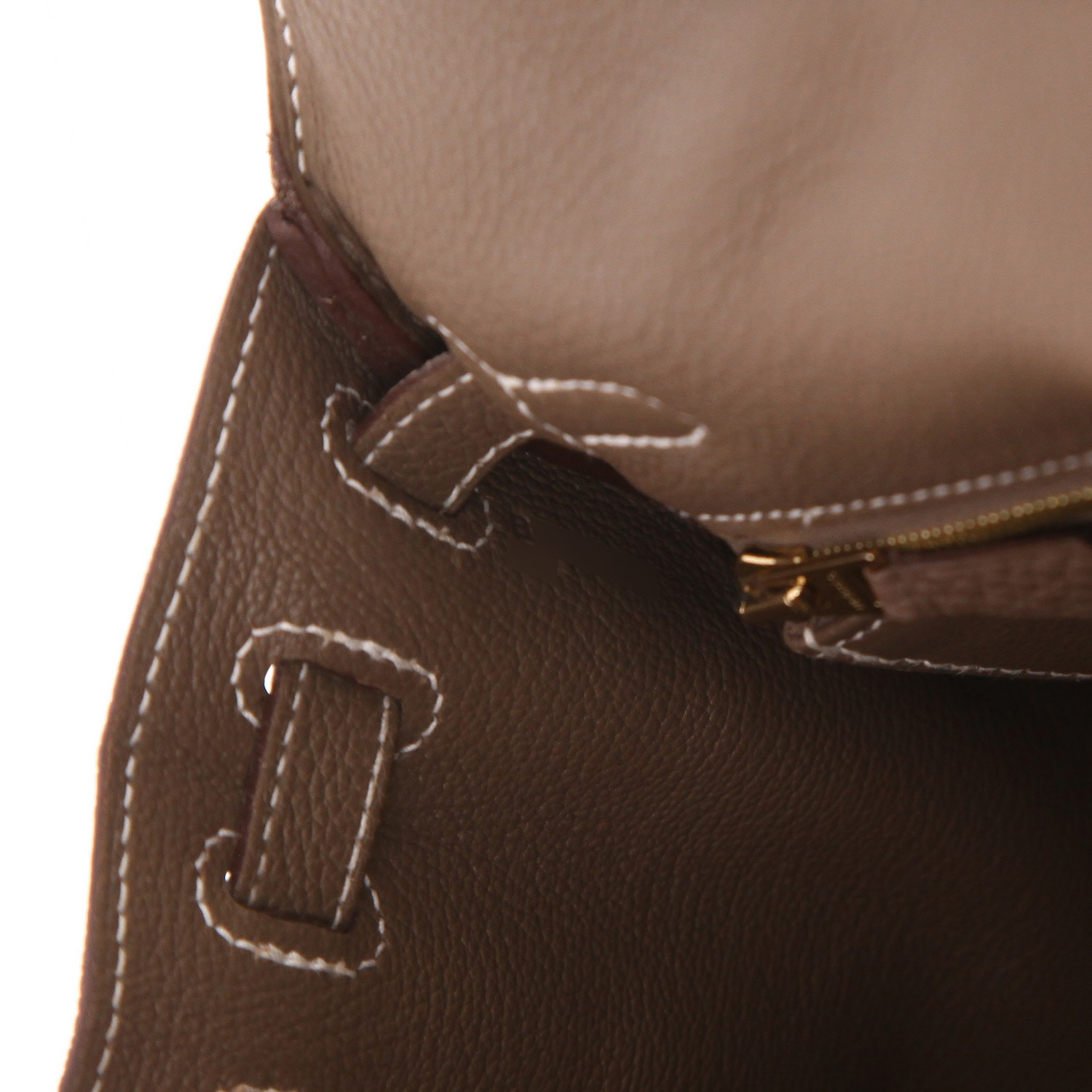 Sac à main Hermès  Kelly 25 cm en cuir togo étoupe - Detail D4