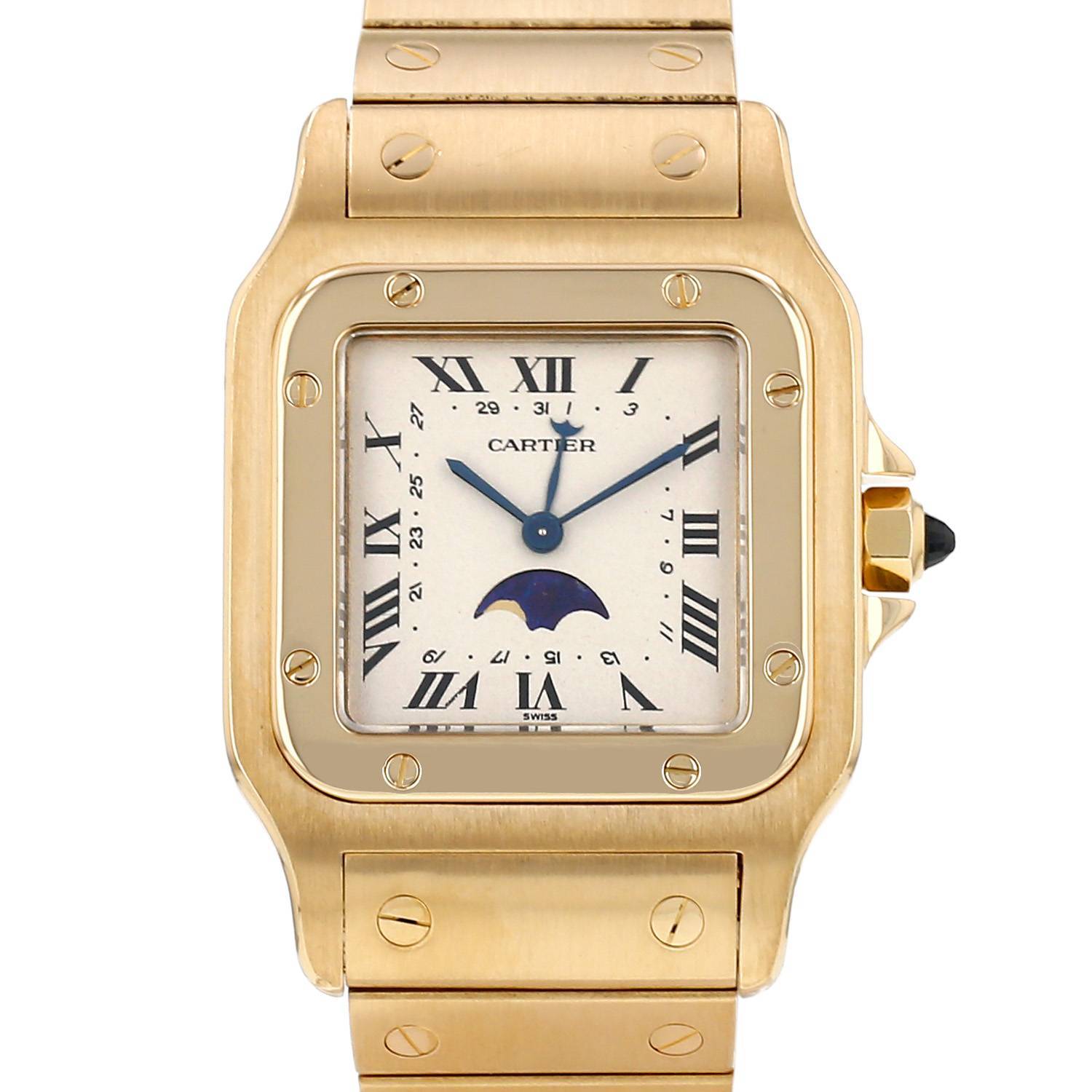 Montre Cartier Santos Galbée moyen modèle en or jaune Ref: Cartier