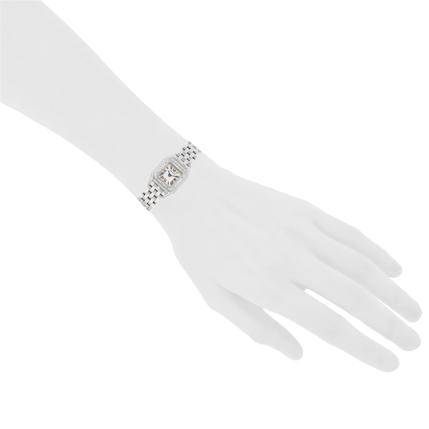 Cartier Panthère Mini watch in white gold, Ref: Cartier - 2363, circa 1990 - Detail D1