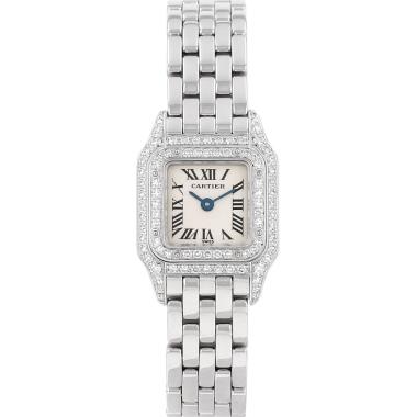 Montre Cartier Panthère Mini en or blanc Ref: Cartier - 2363  Vers 1990