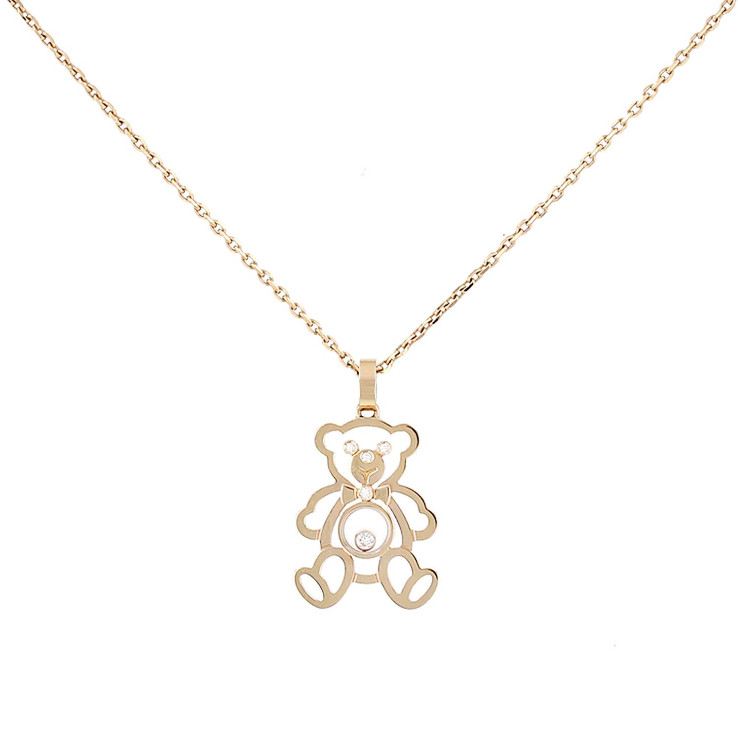 Collier Chopard Happy Diamonds en or rose et diamants Collier Chopard Happy Diamonds en or rose et diamants