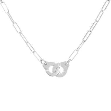 Dinh Van R12 Handcuff Necklace in white gold