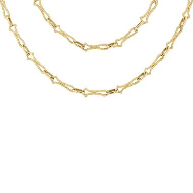 Boucheron 1970s-style long necklace in yellow gold