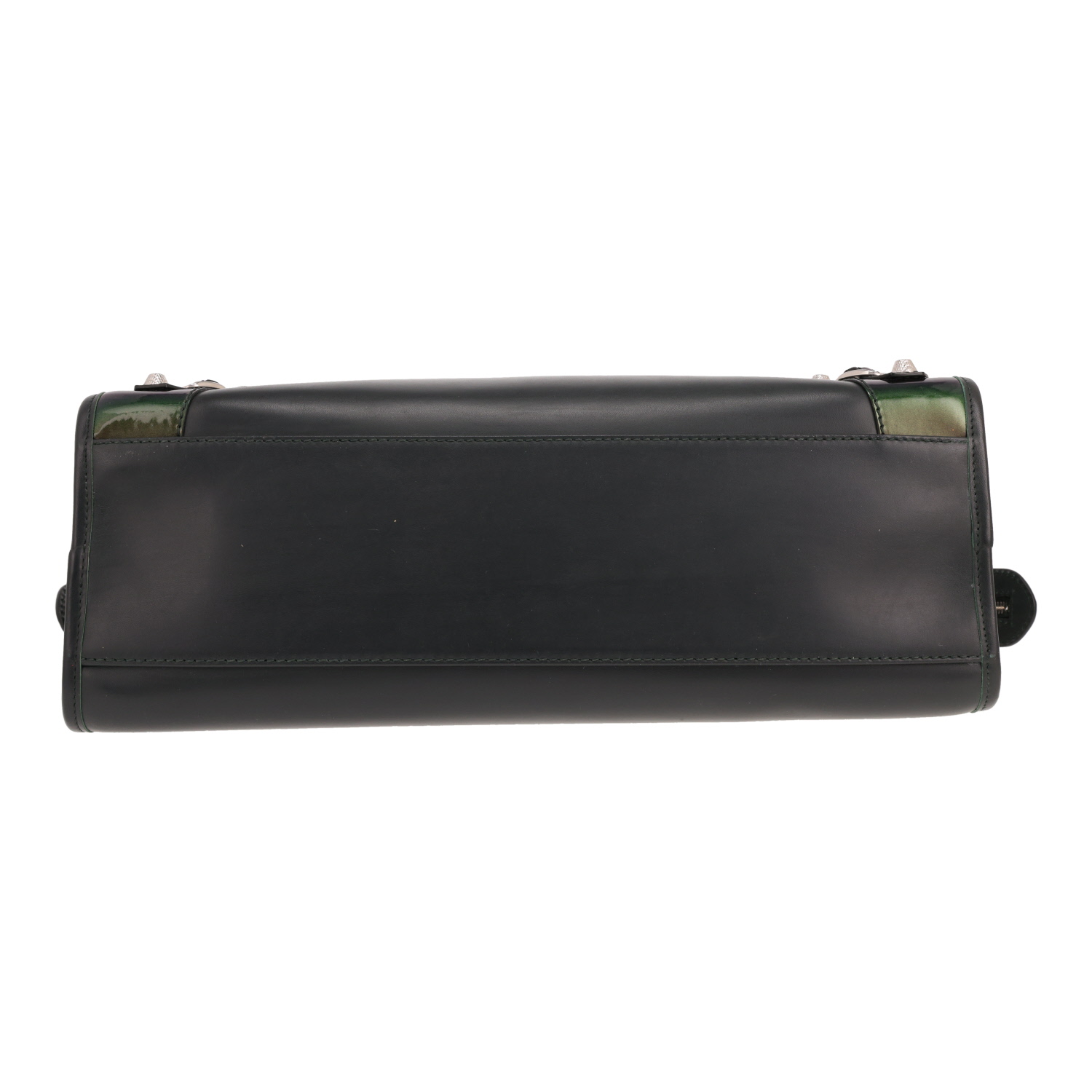 Balenciaga City handbag in green glossy leather and green patent leather - Detail D1