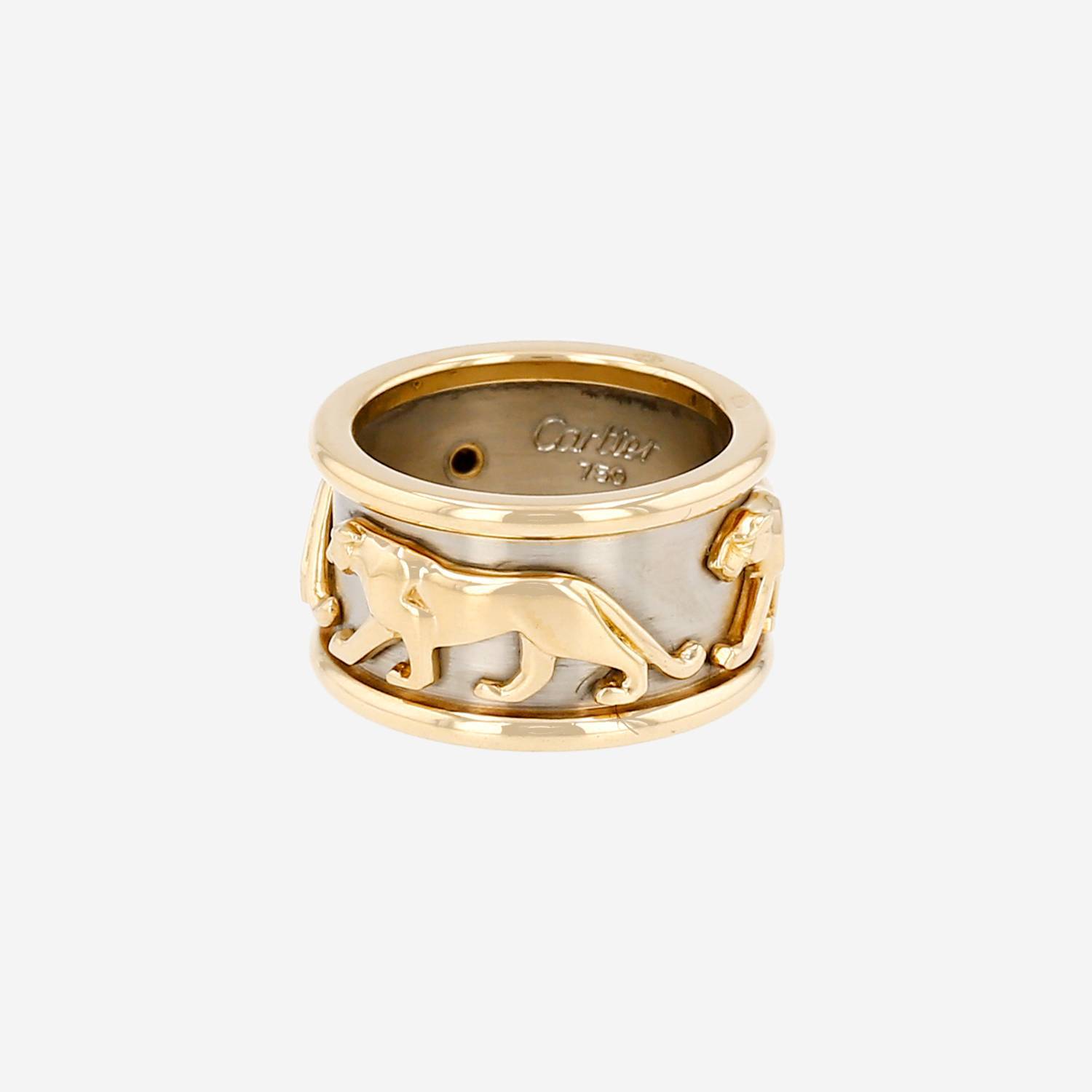 Anillo Mahango tipo diadema de los años 90 de Cartier, en oro blanco y oro amarillo