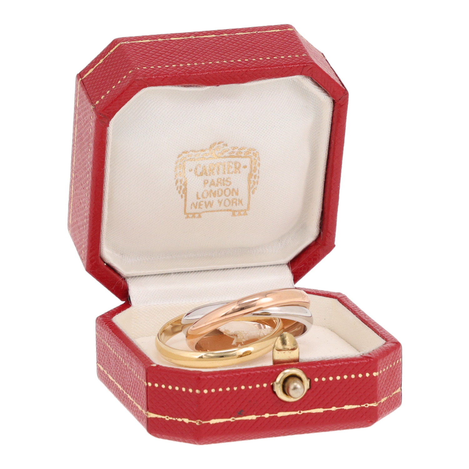 Cartier Trinity "les Must de Cartier" ring medium size in three-colour gold - Detail D2