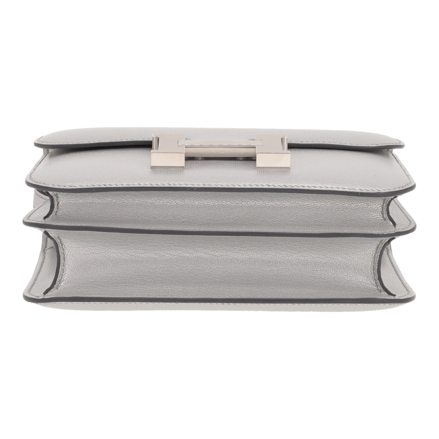 Bolso Hermès «Constance» de piel de cabra plateada - Detail D1