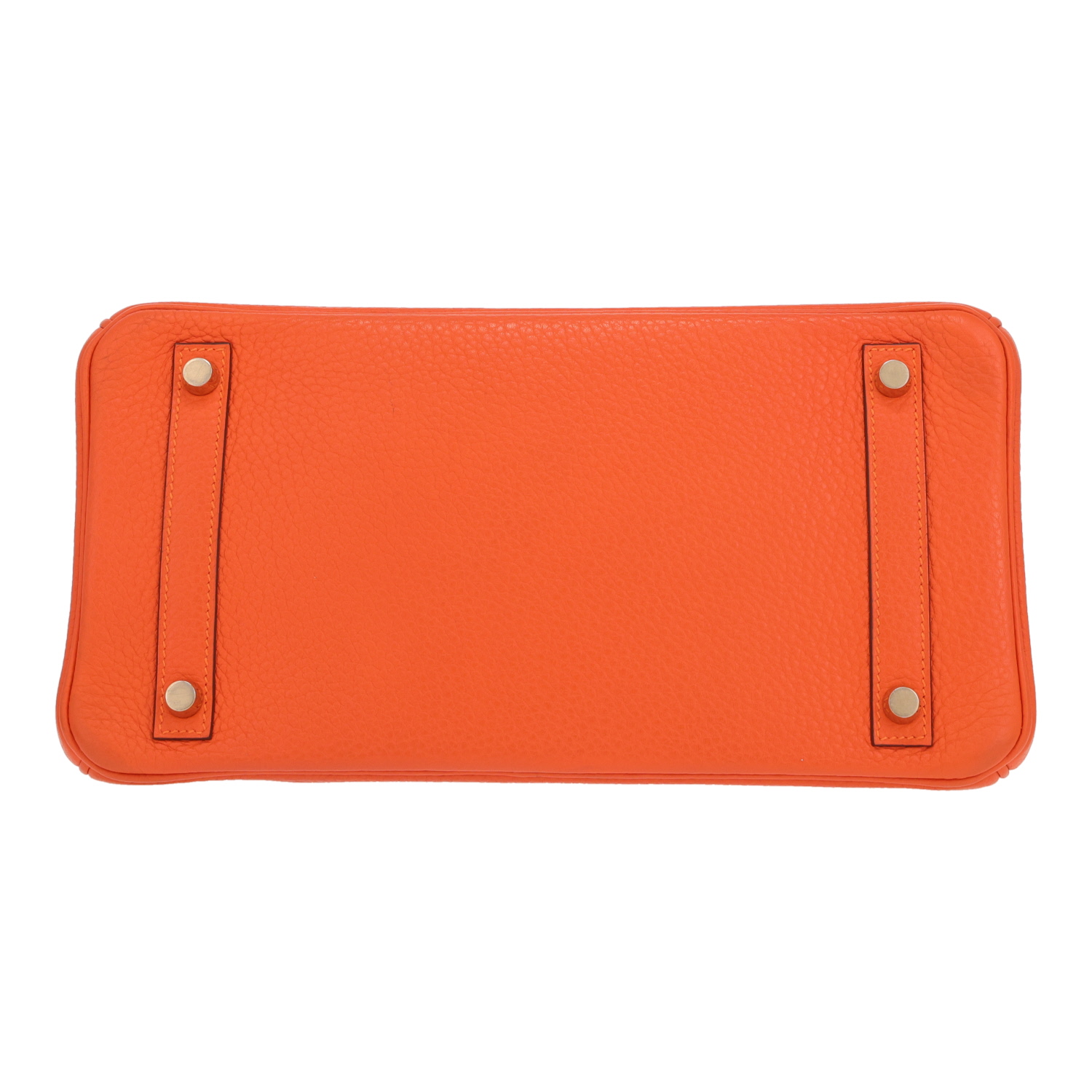 Sac à main Hermès  Birkin 30 cm en cuir togo orange - Detail D1