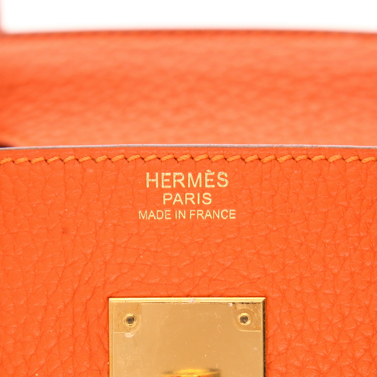 Borsa Hermès Birkin da 30 cm in pelle Togo Orange - Detail D2