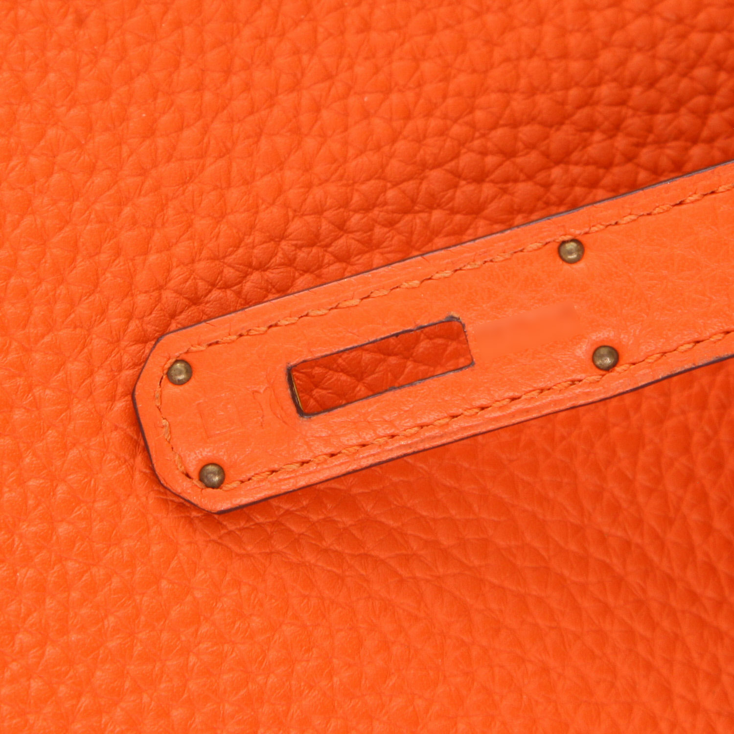 Hermès Birkin handbag, 30 cm, in Orange Togo leather - Detail D4