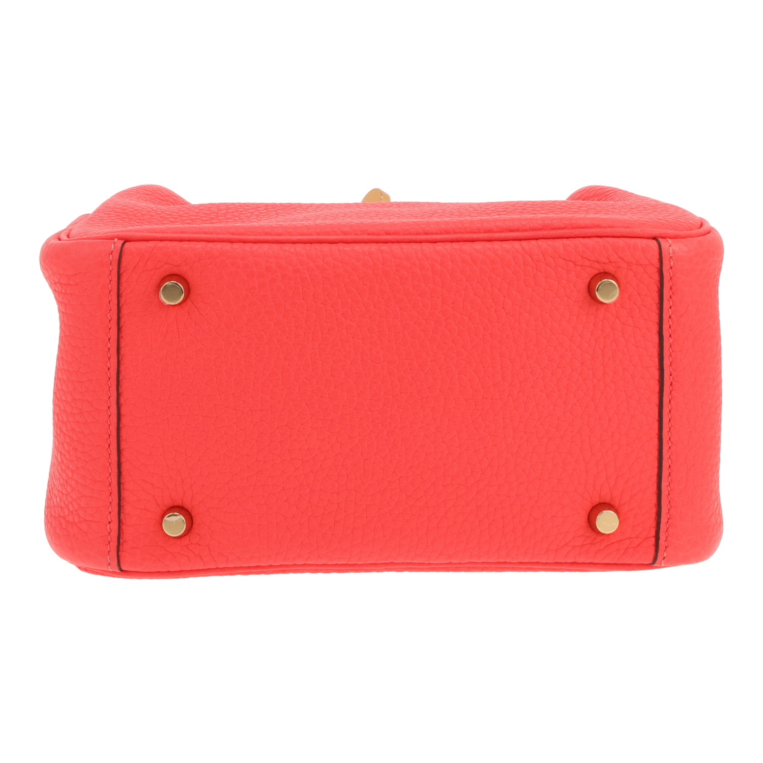 Hermès Lindy Mini handbag in pink Togo leather - Detail D1
