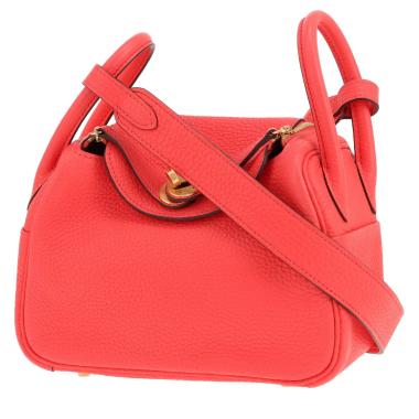 Hermès Lindy Mini handbag in rose-Texas Togo leather