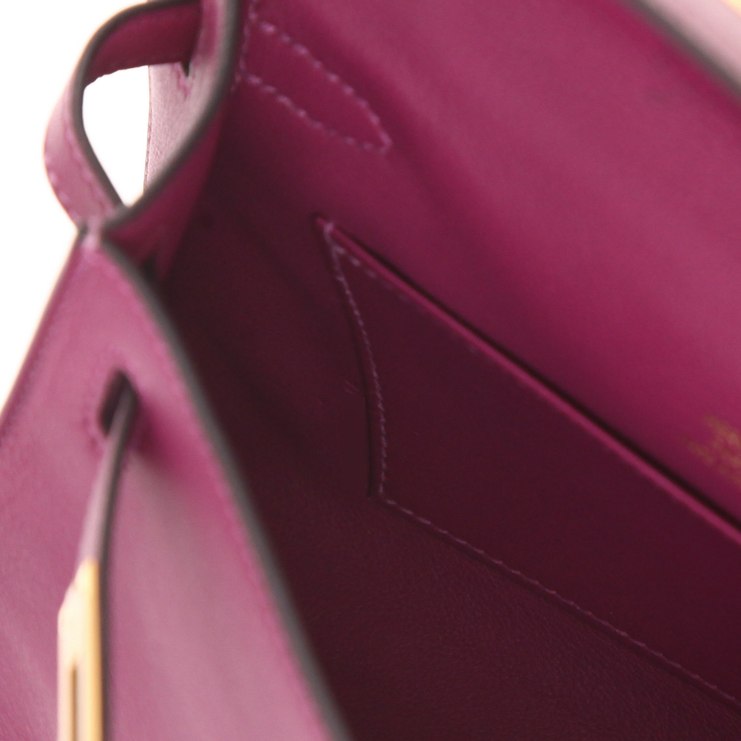 Bolso de mano Hermès Kelly - Bolso de mano de piel Swift en color violeta Anemone - Detail D4