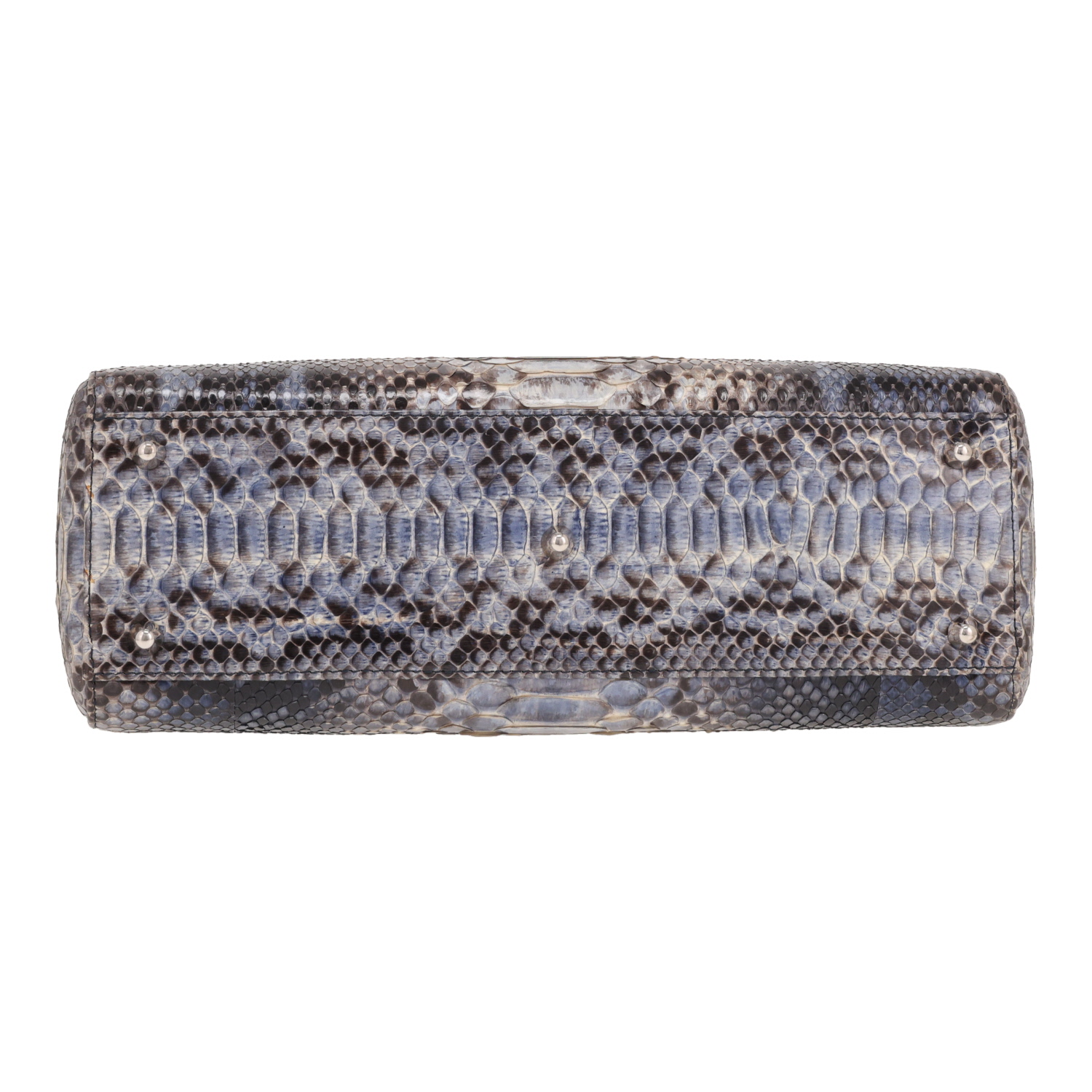 Dior Lady Dior handbag in blue and beige ombre python - Detail D1