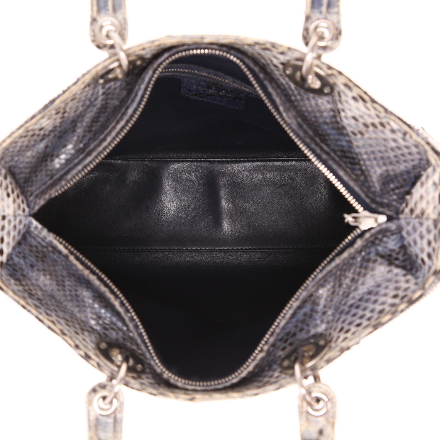 Bolso Dior «Lady Dior» de piel de pitón en tonos degradados de azul y beige - Detail D3