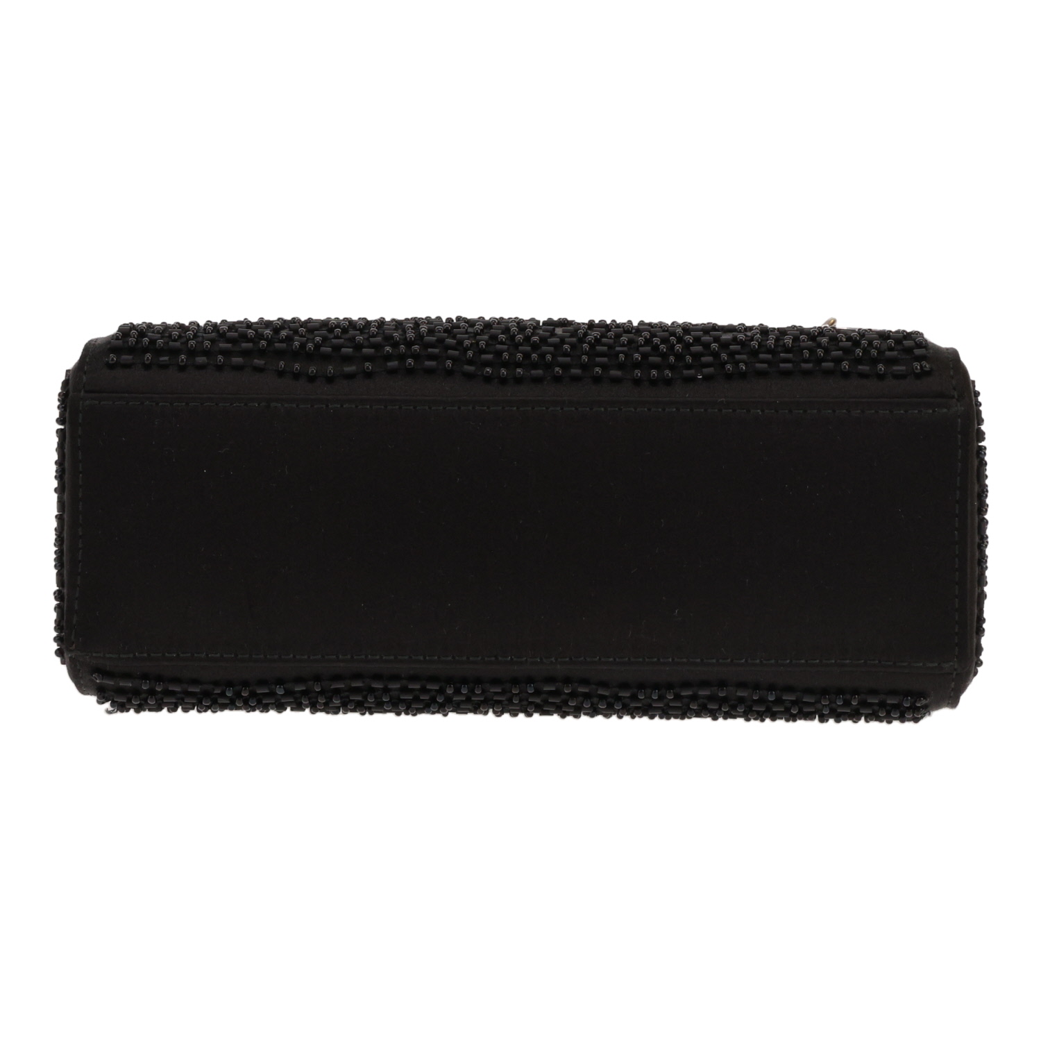 Dior Lady Dior mini handbag in black satin - Detail D1
