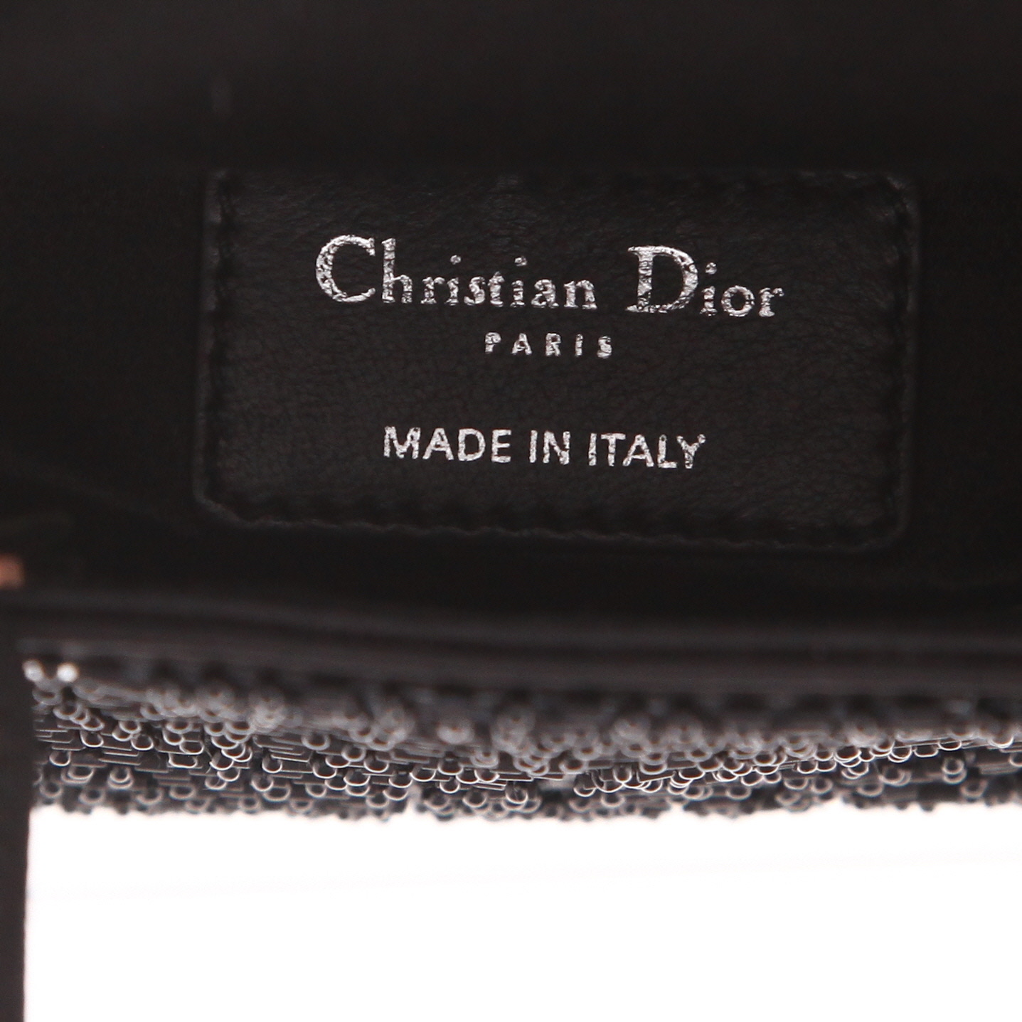 Dior Lady Dior mini handbag in black satin - Detail D2