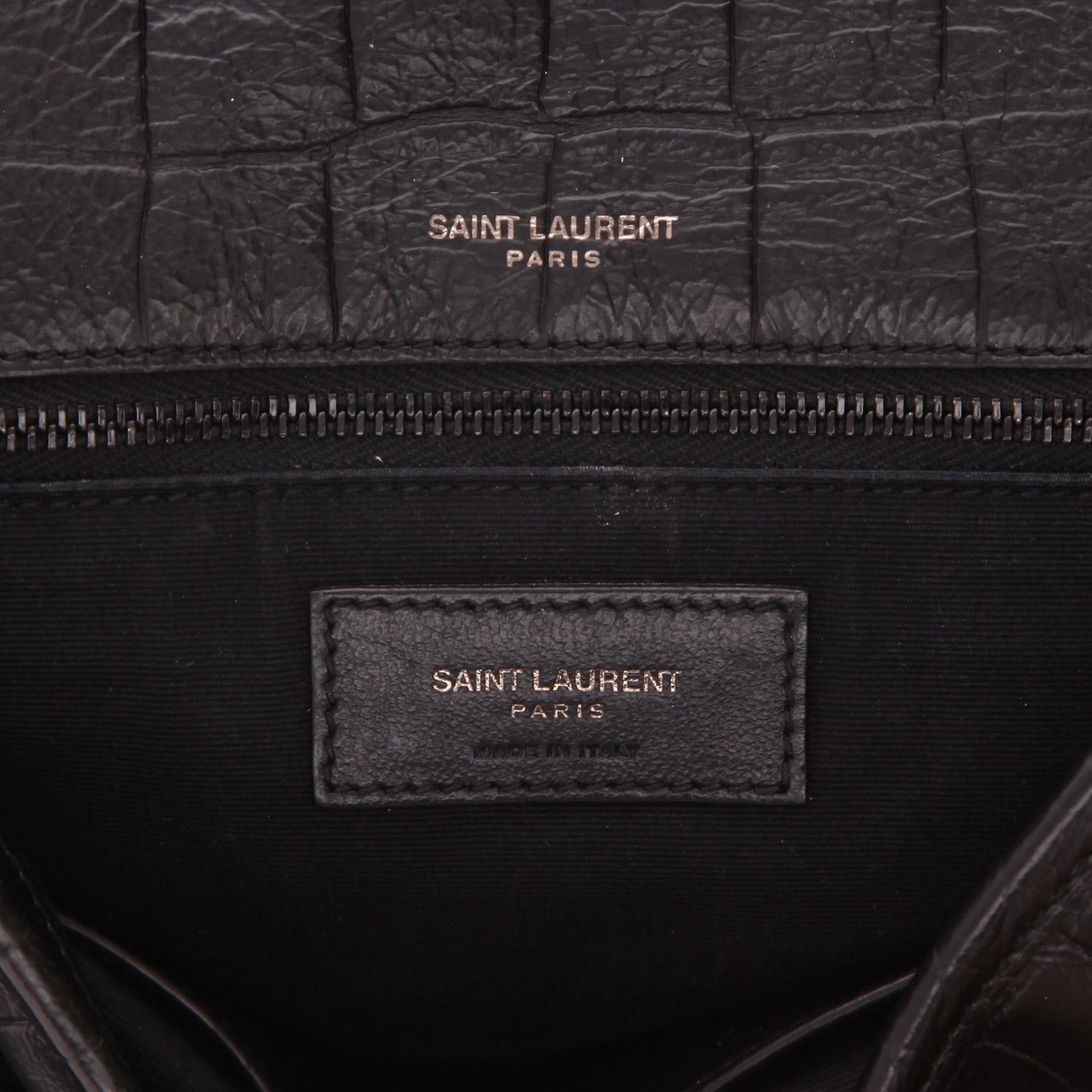 Sac bandoulière Saint Laurent  Niki en cuir noir - Detail D2