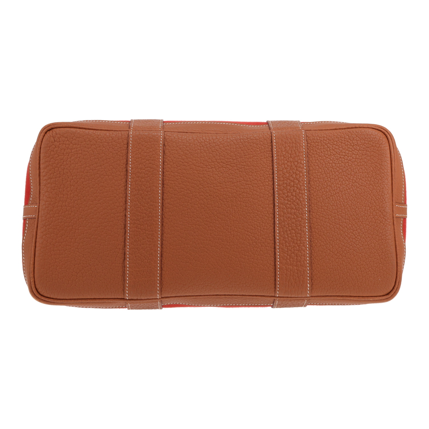 Borsa shopping Hermès “Garden Party” da 36 cm in tela beige, rossa e gold e pelle gold - Detail D1