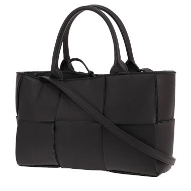 Bottega Veneta Arco mini tote bag in Noir intrecciato leather