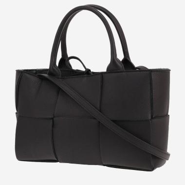 Sac cabas Bottega Veneta  Arco mini  en cuir intrecciato noir