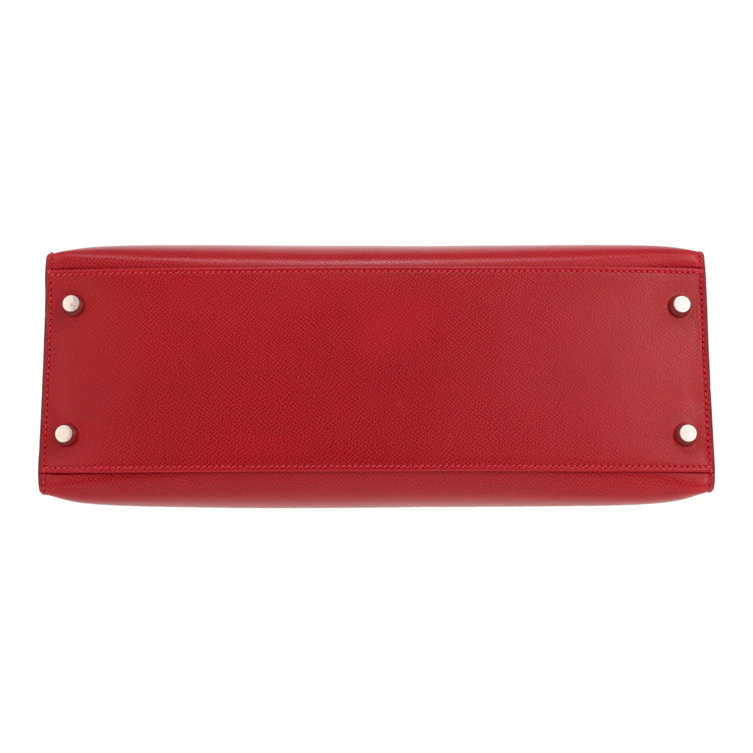 Sac à main Hermès  Kelly 32 cm en cuir Courchevel rouge Vif - Detail D1