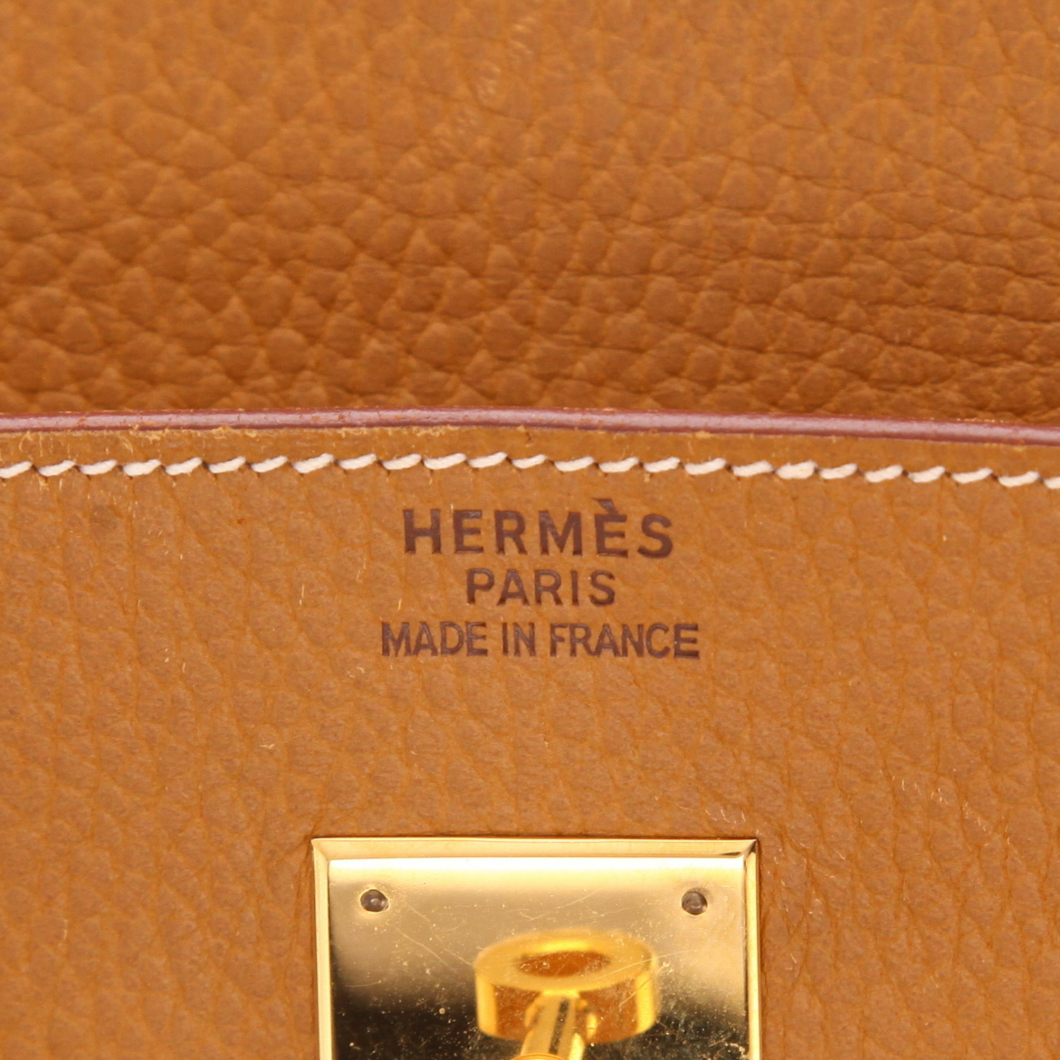 Sac à main Hermès  Birkin 40 cm en cuir Ardenne gold - Detail D2