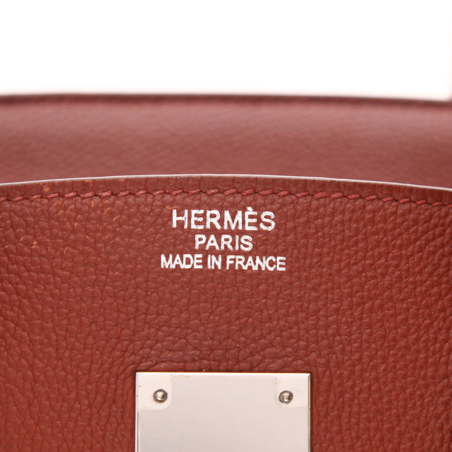 Bolso Hermès Birkin de 35 cm, de piel Togo roja H - Detail D2