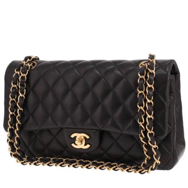 Chanel Timeless Classic handbag in black quilted leather
