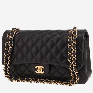Chanel Timeless Classic handbag in black quilted leather