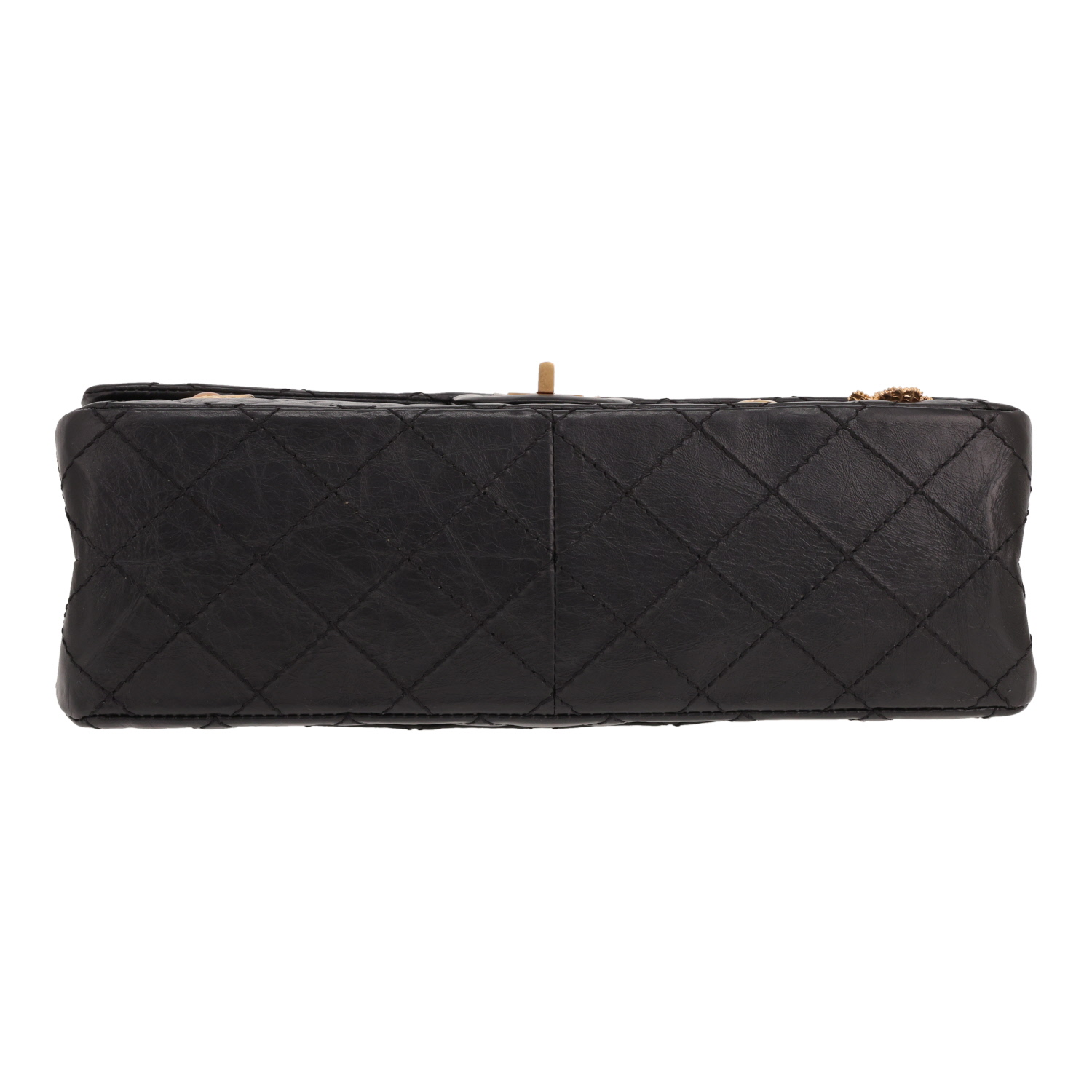 Borsa a tracolla Chanel 2.55 in pelle trapuntata nera - Detail D1