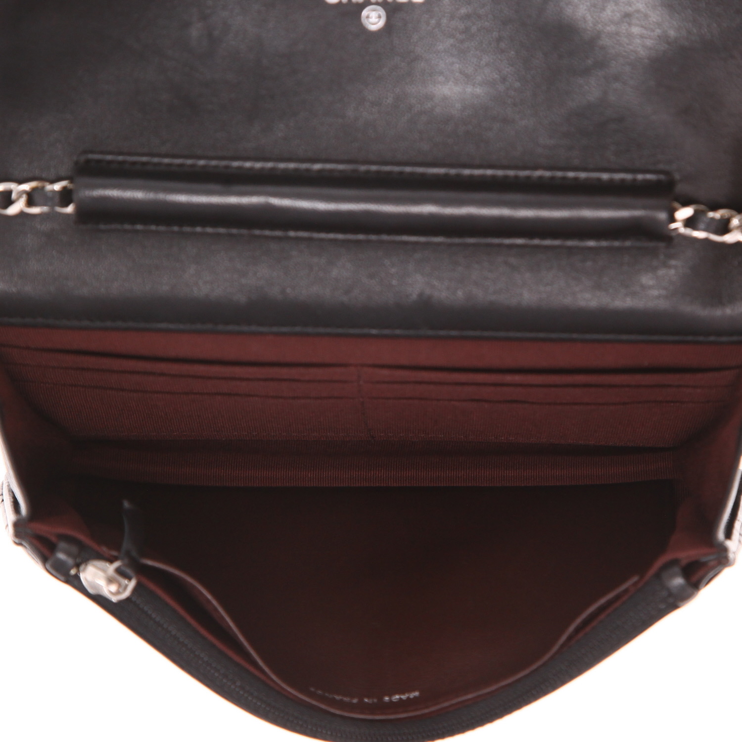 Bolso de bandolera Chanel «Wallet on Chain» de piel negra - Detail D3