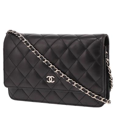 Borsa a tracolla Chanel “Wallet on Chain” in pelle nera