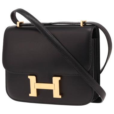 Bolso Hermès «Constance» de 18 cm, modelo pequeño, de piel «box» Noir