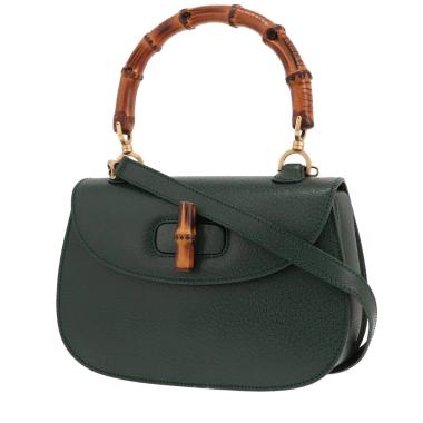 Borsa Gucci Bamboo in pelle martellata verde