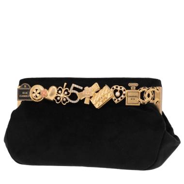Chanel clutch bag   in black velvet