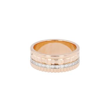 Anello Boucheron Quatre Radiant Edition, modello medio, in oro rosa, oro Blanc e diamanti