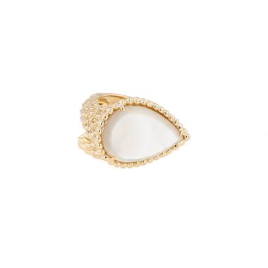 Boucheron Serpent Bohème ring, size L, in yellow gold and mother-of-pearl