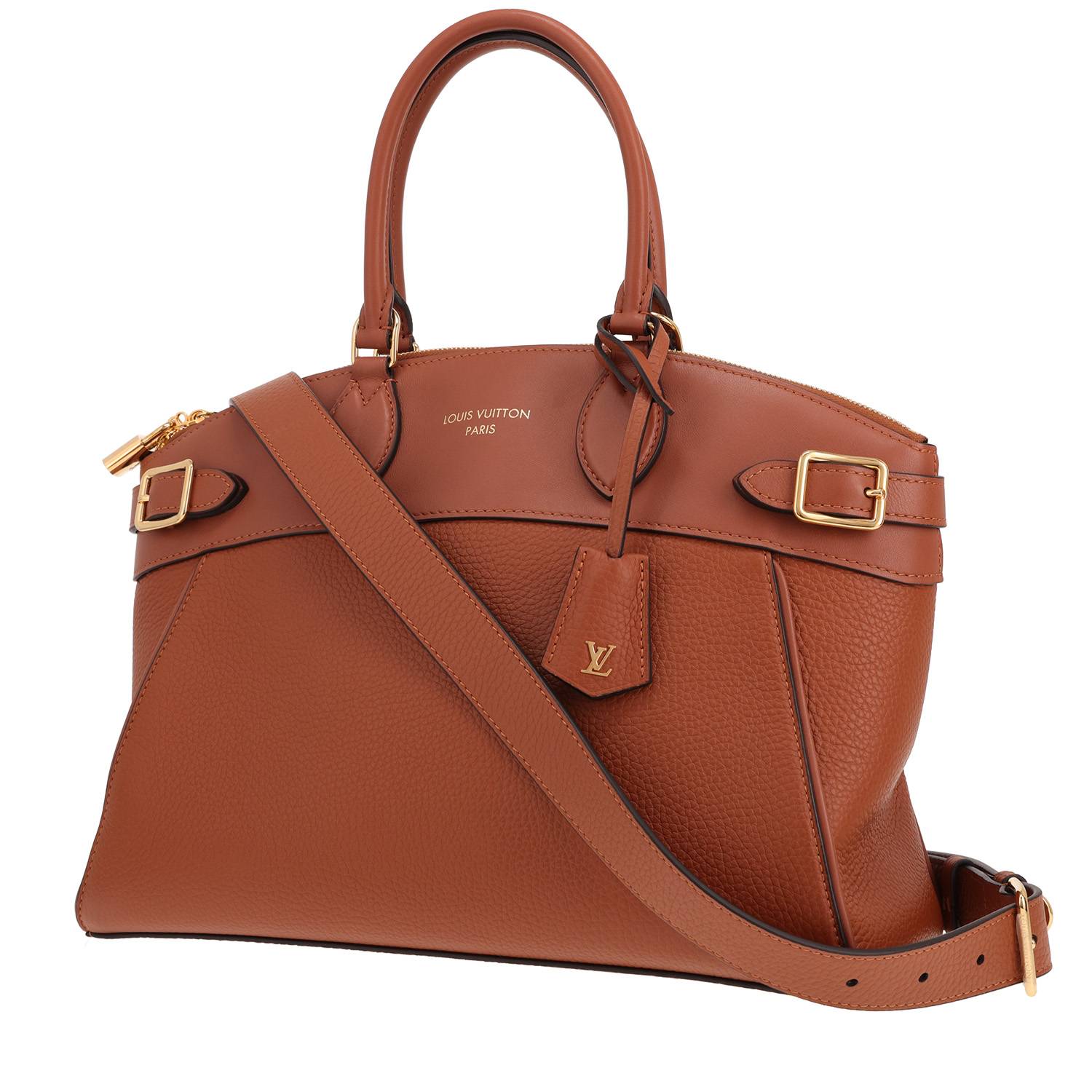 Sac Louis Vuitton Lockit cuir grainé marron occasion